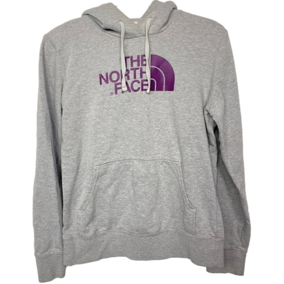 [The North Face] Half Dome Pullover Hoodie Grey / Purple -S - Picture 1 of 5